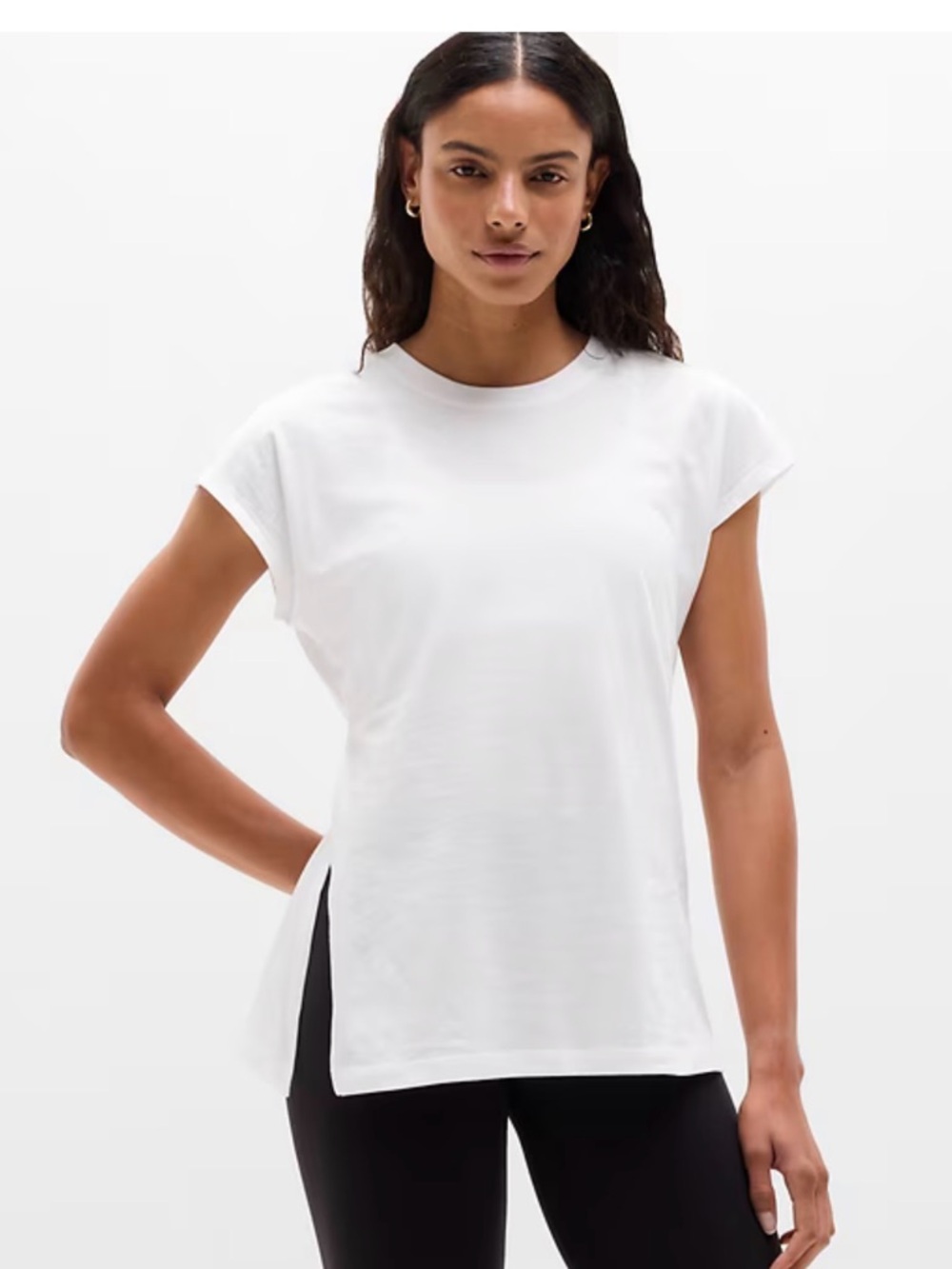 NWT Athleta Favorite Cotton Dolman Muscle Tee in White Size : M